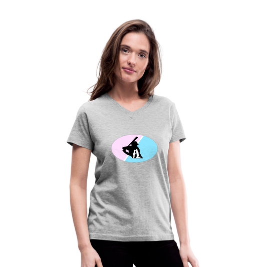 Women's V-Neck T-Shirt - gray